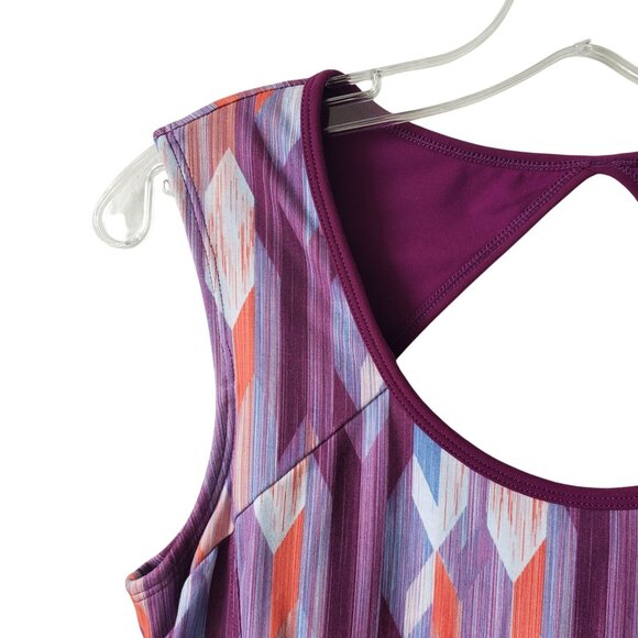 Prana Grapevine Gemstone Calico Knee Length Tennis Dress Built in Bra Athletic - Picture 2 of 11